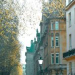 London Autumn - Black Light Post Near Tree